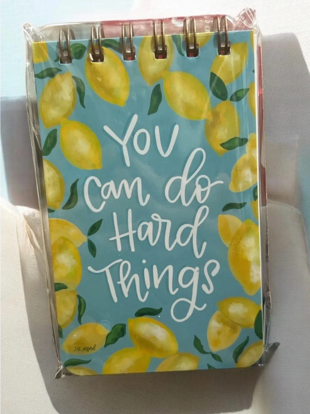 Inspirational Lemon Spiral Notebook - Blue & Yellow 1213